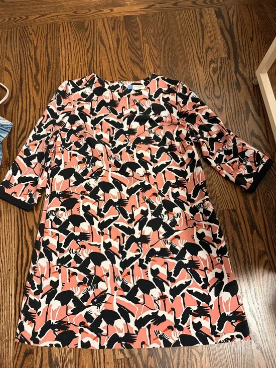 Ted Baker Queta Crane colors by number collection Pink and Black Dress 4 - Picture 1 of 4